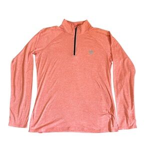 RABBIT Women’s EZ Zip Long Sleeve 1/4 Zip Top in Salmon Active Outdoors Large